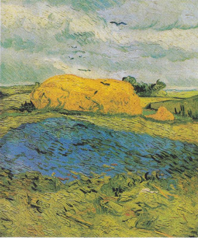 Vincent Van Gogh Heuschober an einem Regentag oil painting image
